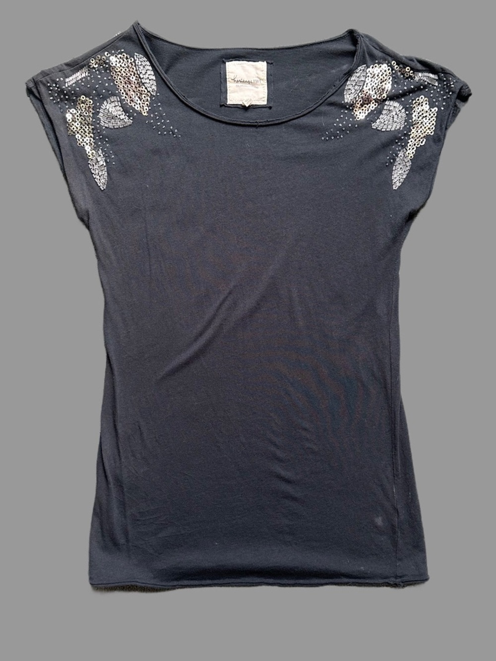 Heritage 1981- Sequin Shoulder Cap-Sleeve Top
